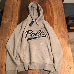 Polo Ralph Lauren Grey Embroidered Logo Hoodie